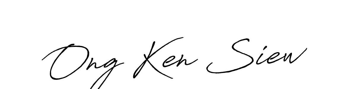 if you are searching for the best signature style for your name Ong Ken Siew. so please give up your signature search. here we have designed multiple signature styles  using Antro_Vectra_Bolder. Ong Ken Siew signature style 7 images and pictures png