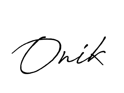 How to make Onik name signature. Use Antro_Vectra_Bolder style for creating short signs online. This is the latest handwritten sign. Onik signature style 7 images and pictures png