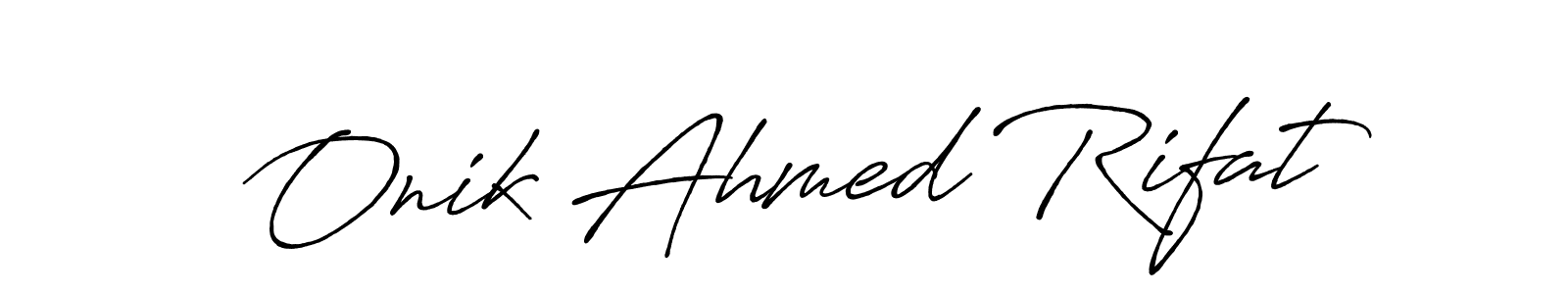 if you are searching for the best signature style for your name Onik Ahmed Rifat. so please give up your signature search. here we have designed multiple signature styles  using Antro_Vectra_Bolder. Onik Ahmed Rifat signature style 7 images and pictures png