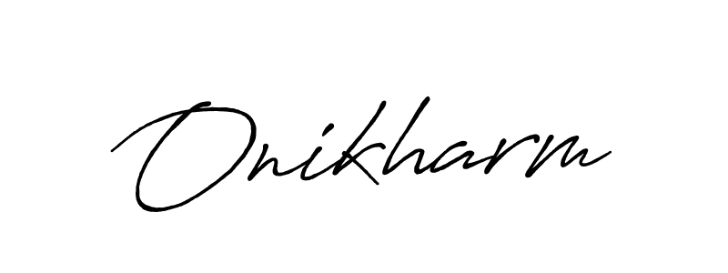 How to make Onikharm signature? Antro_Vectra_Bolder is a professional autograph style. Create handwritten signature for Onikharm name. Onikharm signature style 7 images and pictures png
