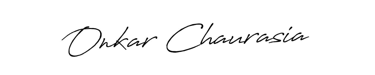 Create a beautiful signature design for name Onkar Chaurasia. With this signature (Antro_Vectra_Bolder) fonts, you can make a handwritten signature for free. Onkar Chaurasia signature style 7 images and pictures png