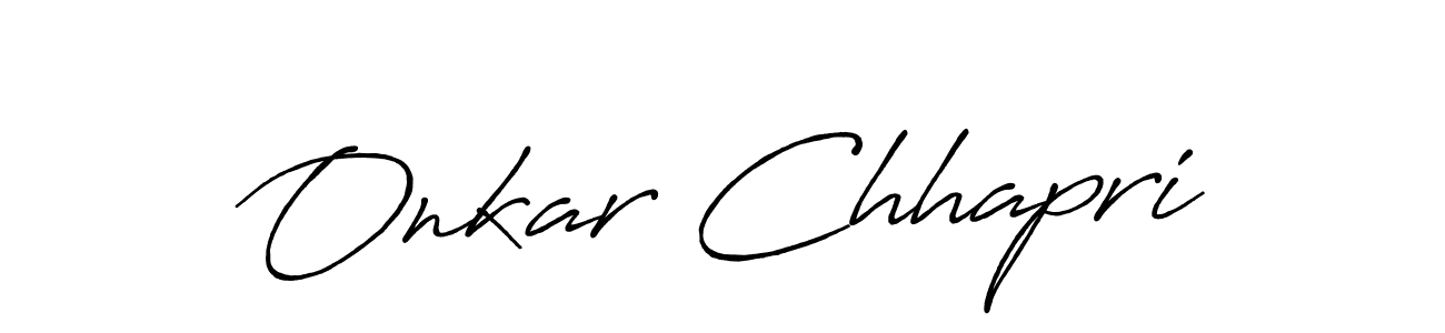 Use a signature maker to create a handwritten signature online. With this signature software, you can design (Antro_Vectra_Bolder) your own signature for name Onkar Chhapri. Onkar Chhapri signature style 7 images and pictures png