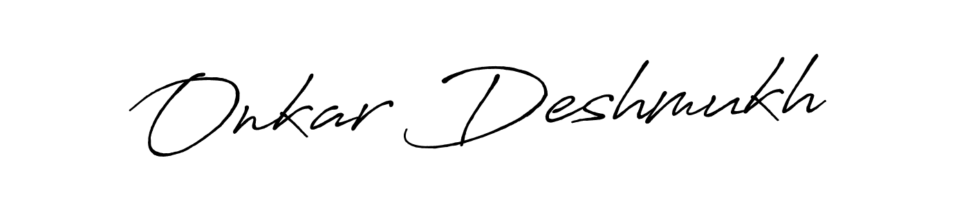 Design your own signature with our free online signature maker. With this signature software, you can create a handwritten (Antro_Vectra_Bolder) signature for name Onkar Deshmukh. Onkar Deshmukh signature style 7 images and pictures png