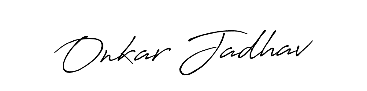 Onkar Jadhav stylish signature style. Best Handwritten Sign (Antro_Vectra_Bolder) for my name. Handwritten Signature Collection Ideas for my name Onkar Jadhav. Onkar Jadhav signature style 7 images and pictures png