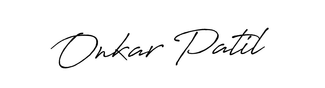 Create a beautiful signature design for name Onkar Patil. With this signature (Antro_Vectra_Bolder) fonts, you can make a handwritten signature for free. Onkar Patil signature style 7 images and pictures png