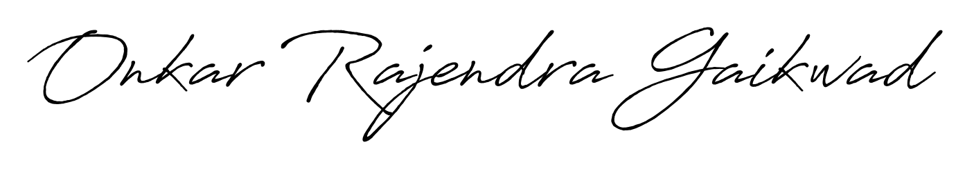 Discover the perfect balance of readability and style for Onkar Rajendra Gaikwad with Antro_Vectra_Bolder font. Create your dream signature today. Onkar Rajendra Gaikwad signature style 7 images and pictures png