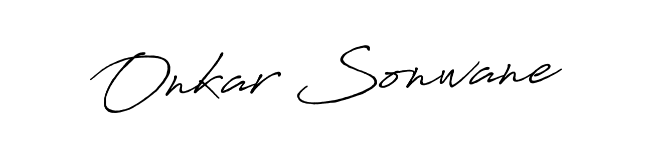 How to make Onkar Sonwane name signature. Use Antro_Vectra_Bolder style for creating short signs online. This is the latest handwritten sign. Onkar Sonwane signature style 7 images and pictures png