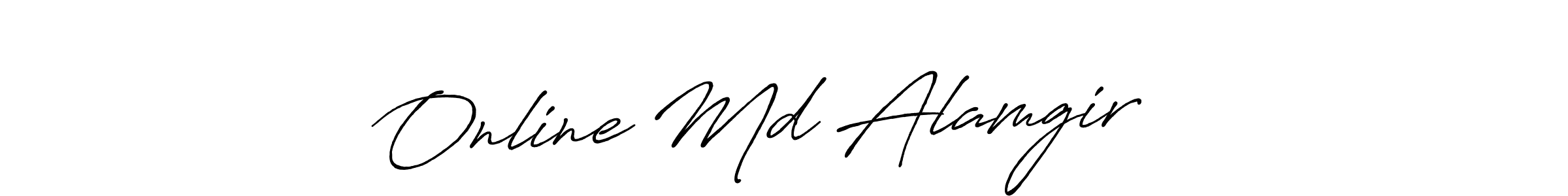 Use a signature maker to create a handwritten signature online. With this signature software, you can design (Antro_Vectra_Bolder) your own signature for name Online Md Alamgir ❌❌. Online Md Alamgir ❌❌ signature style 7 images and pictures png