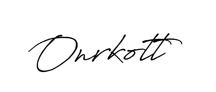 Make a beautiful signature design for name Onrkott. With this signature (Antro_Vectra_Bolder) style, you can create a handwritten signature for free. Onrkott signature style 7 images and pictures png