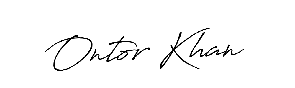 Make a beautiful signature design for name Ontor Khan. With this signature (Antro_Vectra_Bolder) style, you can create a handwritten signature for free. Ontor Khan signature style 7 images and pictures png