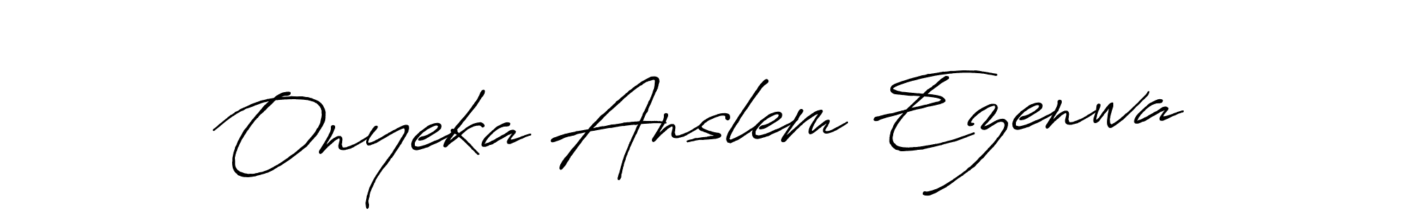 Design your own signature with our free online signature maker. With this signature software, you can create a handwritten (Antro_Vectra_Bolder) signature for name Onyeka Anslem Ezenwa. Onyeka Anslem Ezenwa signature style 7 images and pictures png
