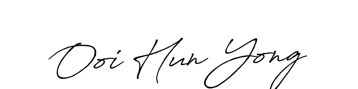 Make a beautiful signature design for name Ooi Hun Yong. With this signature (Antro_Vectra_Bolder) style, you can create a handwritten signature for free. Ooi Hun Yong signature style 7 images and pictures png