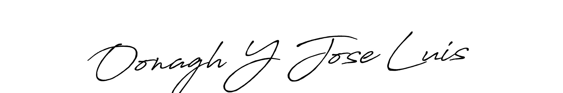 How to make Oonagh Y Jose Luis name signature. Use Antro_Vectra_Bolder style for creating short signs online. This is the latest handwritten sign. Oonagh Y Jose Luis signature style 7 images and pictures png