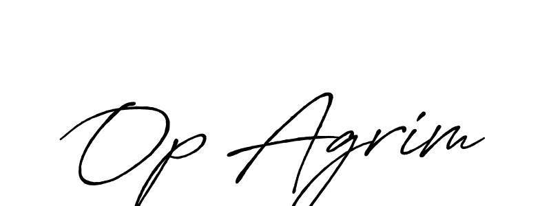 Design your own signature with our free online signature maker. With this signature software, you can create a handwritten (Antro_Vectra_Bolder) signature for name Op Agrim. Op Agrim signature style 7 images and pictures png