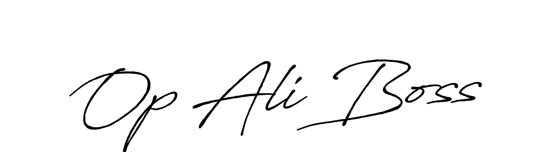 Also we have Op Ali Boss name is the best signature style. Create professional handwritten signature collection using Antro_Vectra_Bolder autograph style. Op Ali Boss signature style 7 images and pictures png
