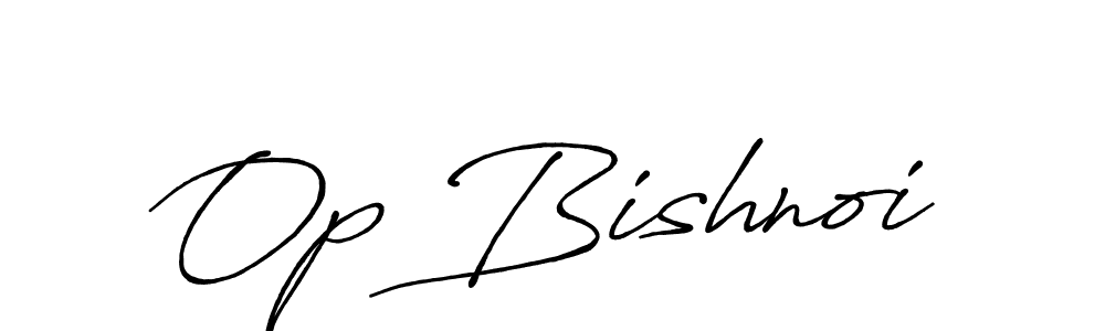Use a signature maker to create a handwritten signature online. With this signature software, you can design (Antro_Vectra_Bolder) your own signature for name Op Bishnoi. Op Bishnoi signature style 7 images and pictures png