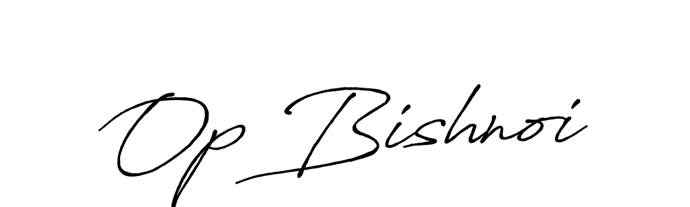 Use a signature maker to create a handwritten signature online. With this signature software, you can design (Antro_Vectra_Bolder) your own signature for name Op Bishnoi. Op Bishnoi signature style 7 images and pictures png