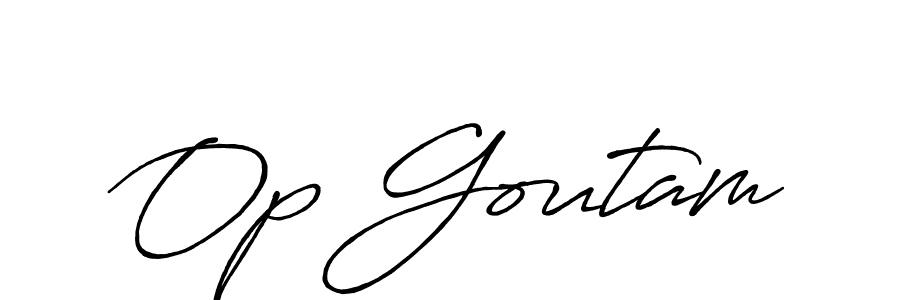 How to make Op Goutam name signature. Use Antro_Vectra_Bolder style for creating short signs online. This is the latest handwritten sign. Op Goutam signature style 7 images and pictures png