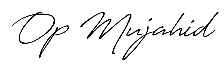 A sleek calligraphic signature for name Op Mujahid utilizing Antro_Vectra_Bolder styling. Great for adding personal signatures to photos and art. Op Mujahid signature style 7 images and pictures png