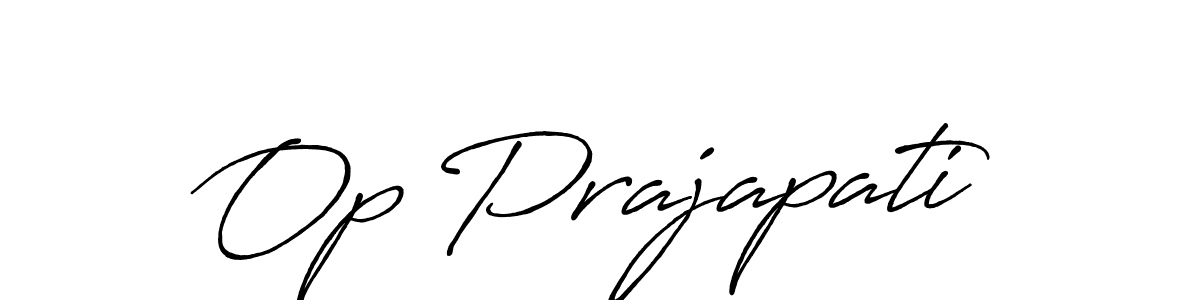 Also we have Op Prajapati name is the best signature style. Create professional handwritten signature collection using Antro_Vectra_Bolder autograph style. Op Prajapati signature style 7 images and pictures png