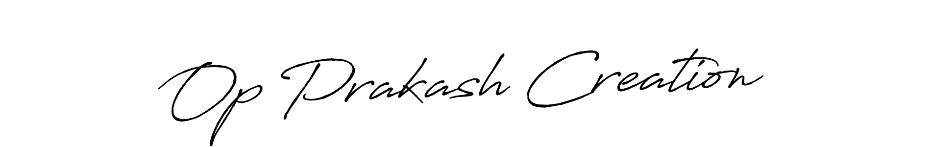 How to make Op Prakash Creation signature? Antro_Vectra_Bolder is a professional autograph style. Create handwritten signature for Op Prakash Creation name. Op Prakash Creation signature style 7 images and pictures png