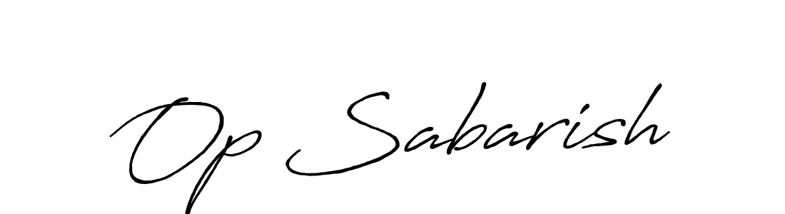 How to make Op Sabarish name signature. Use Antro_Vectra_Bolder style for creating short signs online. This is the latest handwritten sign. Op Sabarish signature style 7 images and pictures png
