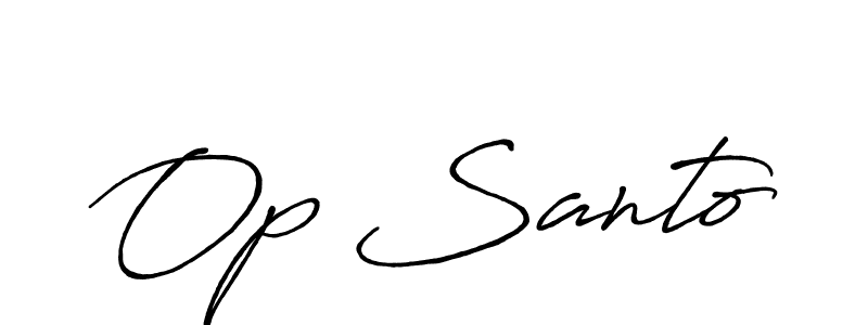 Once you've used our free online signature maker to create your best signature Antro_Vectra_Bolder style, it's time to enjoy all of the benefits that Op Santo name signing documents. Op Santo signature style 7 images and pictures png