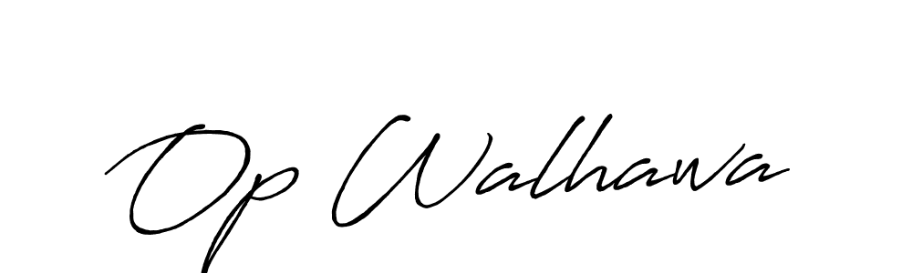 Make a beautiful signature design for name Op Walhawa. With this signature (Antro_Vectra_Bolder) style, you can create a handwritten signature for free. Op Walhawa signature style 7 images and pictures png