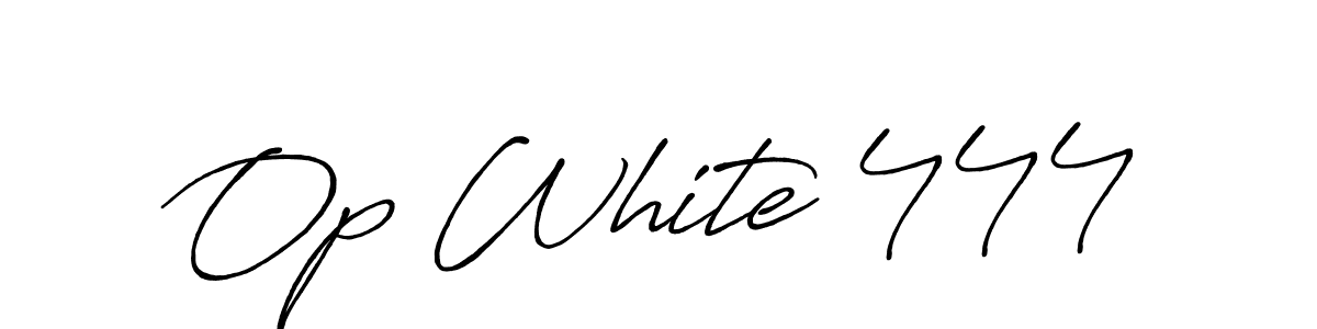 Design your own signature with our free online signature maker. With this signature software, you can create a handwritten (Antro_Vectra_Bolder) signature for name Op White 444. Op White 444 signature style 7 images and pictures png