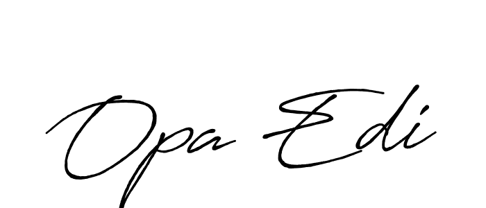 How to make Opa Edi name signature. Use Antro_Vectra_Bolder style for creating short signs online. This is the latest handwritten sign. Opa Edi signature style 7 images and pictures png