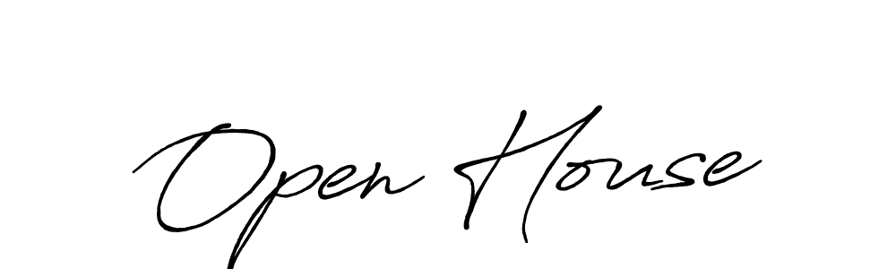 Design your own signature with our free online signature maker. With this signature software, you can create a handwritten (Antro_Vectra_Bolder) signature for name Open House. Open House signature style 7 images and pictures png