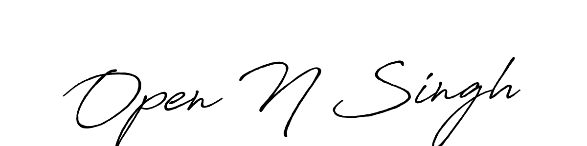 How to make Open N Singh name signature. Use Antro_Vectra_Bolder style for creating short signs online. This is the latest handwritten sign. Open N Singh signature style 7 images and pictures png