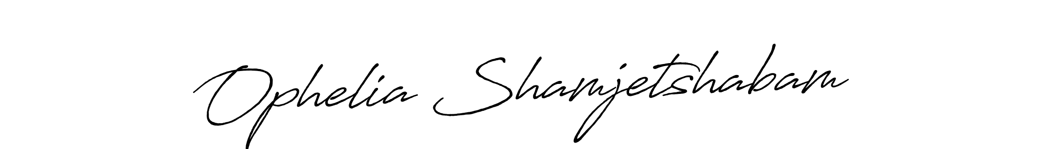 Create a beautiful signature design for name Ophelia Shamjetshabam. With this signature (Antro_Vectra_Bolder) fonts, you can make a handwritten signature for free. Ophelia Shamjetshabam signature style 7 images and pictures png