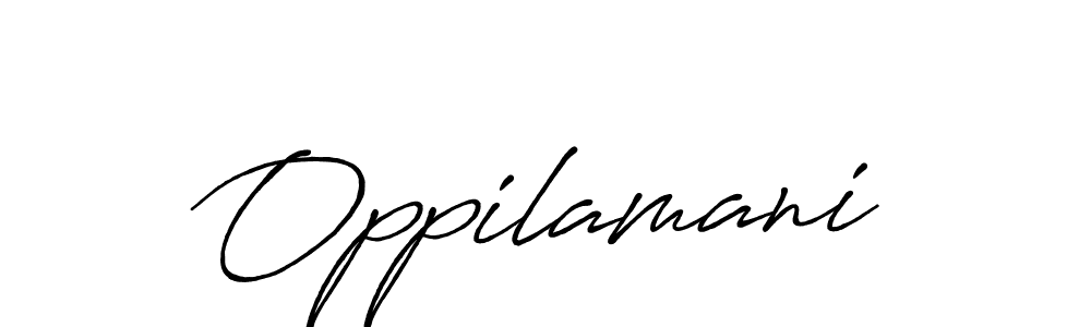 Use a signature maker to create a handwritten signature online. With this signature software, you can design (Antro_Vectra_Bolder) your own signature for name Oppilamani. Oppilamani signature style 7 images and pictures png