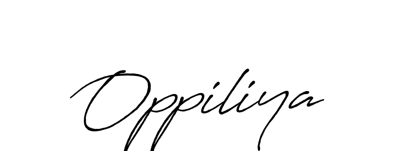 Use a signature maker to create a handwritten signature online. With this signature software, you can design (Antro_Vectra_Bolder) your own signature for name Oppiliya. Oppiliya signature style 7 images and pictures png