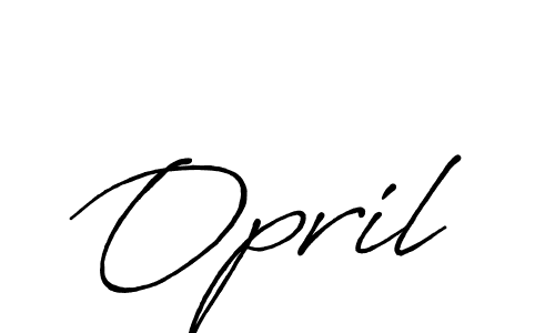 Use a signature maker to create a handwritten signature online. With this signature software, you can design (Antro_Vectra_Bolder) your own signature for name Opril. Opril signature style 7 images and pictures png