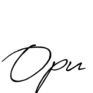 Make a beautiful signature design for name Opu. With this signature (Antro_Vectra_Bolder) style, you can create a handwritten signature for free. Opu signature style 7 images and pictures png