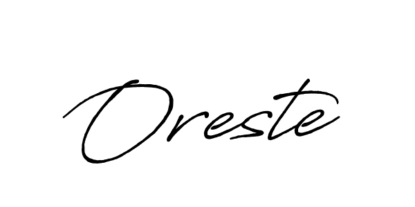 Use a signature maker to create a handwritten signature online. With this signature software, you can design (Antro_Vectra_Bolder) your own signature for name Oreste. Oreste signature style 7 images and pictures png