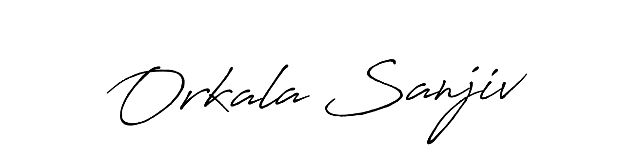 Create a beautiful signature design for name Orkala Sanjiv. With this signature (Antro_Vectra_Bolder) fonts, you can make a handwritten signature for free. Orkala Sanjiv signature style 7 images and pictures png
