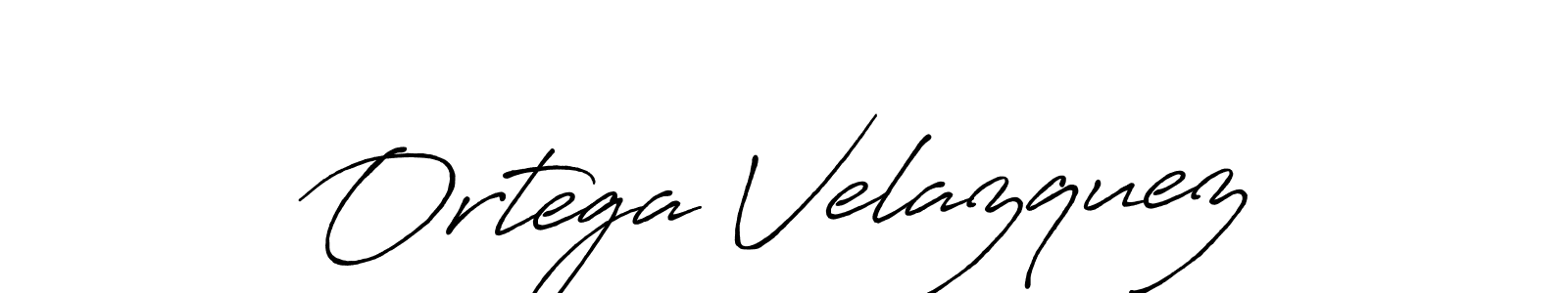 Make a beautiful signature design for name Ortega Velazquez. With this signature (Antro_Vectra_Bolder) style, you can create a handwritten signature for free. Ortega Velazquez signature style 7 images and pictures png