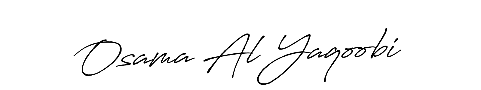 Make a beautiful signature design for name Osama Al Yaqoobi. With this signature (Antro_Vectra_Bolder) style, you can create a handwritten signature for free. Osama Al Yaqoobi signature style 7 images and pictures png