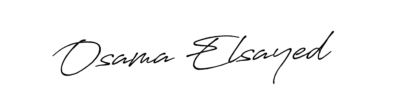 Make a beautiful signature design for name Osama Elsayed. With this signature (Antro_Vectra_Bolder) style, you can create a handwritten signature for free. Osama Elsayed signature style 7 images and pictures png