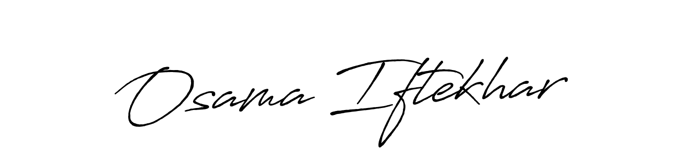 Use a signature maker to create a handwritten signature online. With this signature software, you can design (Antro_Vectra_Bolder) your own signature for name Osama Iftekhar. Osama Iftekhar signature style 7 images and pictures png