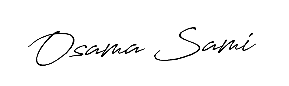 Make a beautiful signature design for name Osama Sami. With this signature (Antro_Vectra_Bolder) style, you can create a handwritten signature for free. Osama Sami signature style 7 images and pictures png
