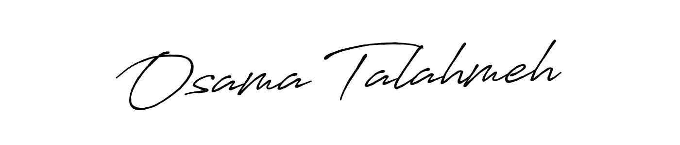 Osama Talahmeh stylish signature style. Best Handwritten Sign (Antro_Vectra_Bolder) for my name. Handwritten Signature Collection Ideas for my name Osama Talahmeh. Osama Talahmeh signature style 7 images and pictures png