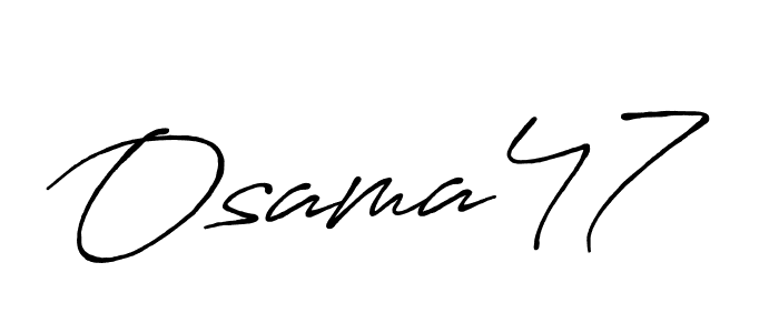 How to make Osama47 signature? Antro_Vectra_Bolder is a professional autograph style. Create handwritten signature for Osama47 name. Osama47 signature style 7 images and pictures png