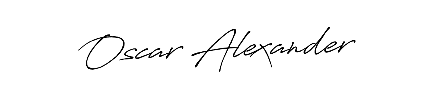 Oscar Alexander stylish signature style. Best Handwritten Sign (Antro_Vectra_Bolder) for my name. Handwritten Signature Collection Ideas for my name Oscar Alexander. Oscar Alexander signature style 7 images and pictures png