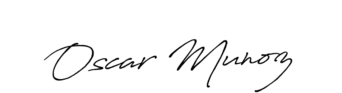 How to make Oscar Munoz name signature. Use Antro_Vectra_Bolder style for creating short signs online. This is the latest handwritten sign. Oscar Munoz signature style 7 images and pictures png