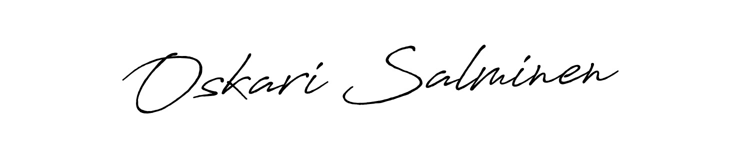 Create a beautiful signature design for name Oskari Salminen. With this signature (Antro_Vectra_Bolder) fonts, you can make a handwritten signature for free. Oskari Salminen signature style 7 images and pictures png