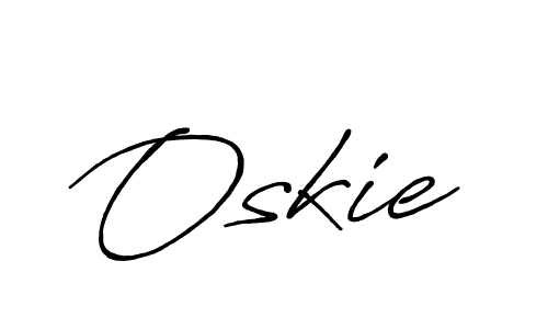 Oskie stylish signature style. Best Handwritten Sign (Antro_Vectra_Bolder) for my name. Handwritten Signature Collection Ideas for my name Oskie. Oskie signature style 7 images and pictures png